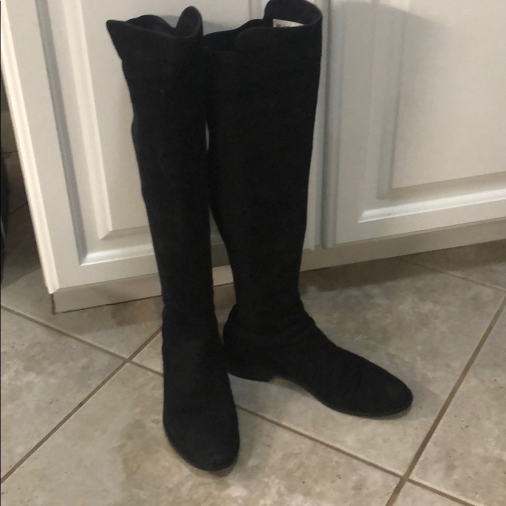 Stuart weitzman over the knee black suede boots